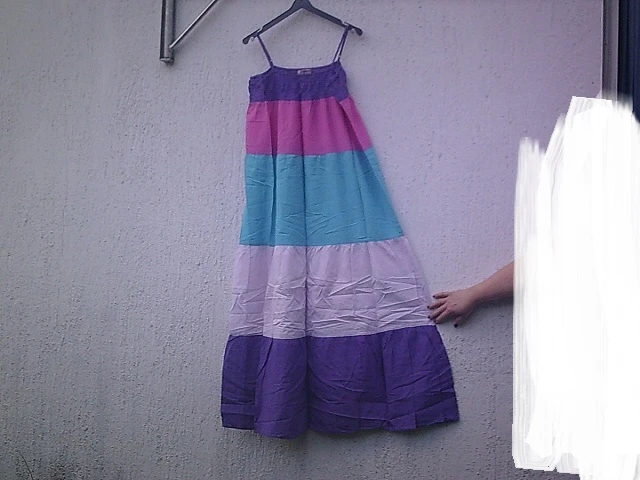 Vestido longo evasivo com faixas multicoloridas Tamanho G – photo 6